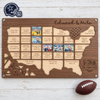 Personalized football stadium photo map for sports fans