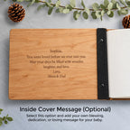 Optional engraved message inside the baby book cover