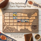 Personalized football stadium photo map for sports fans