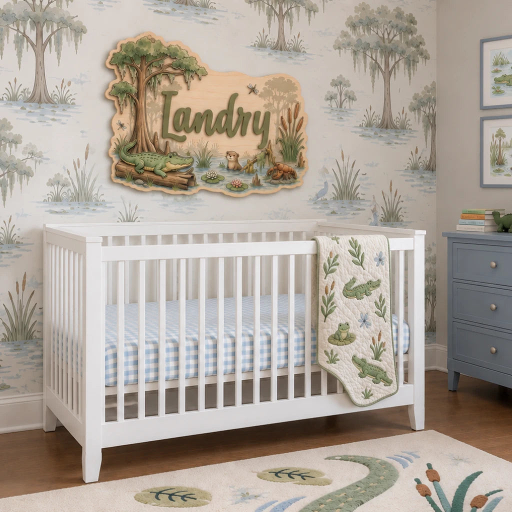 Swamp Animals Nursery Name Sign | Bayou Decor