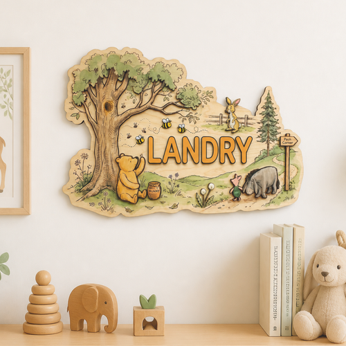 Custom Winnie Wooden Nursery Sign