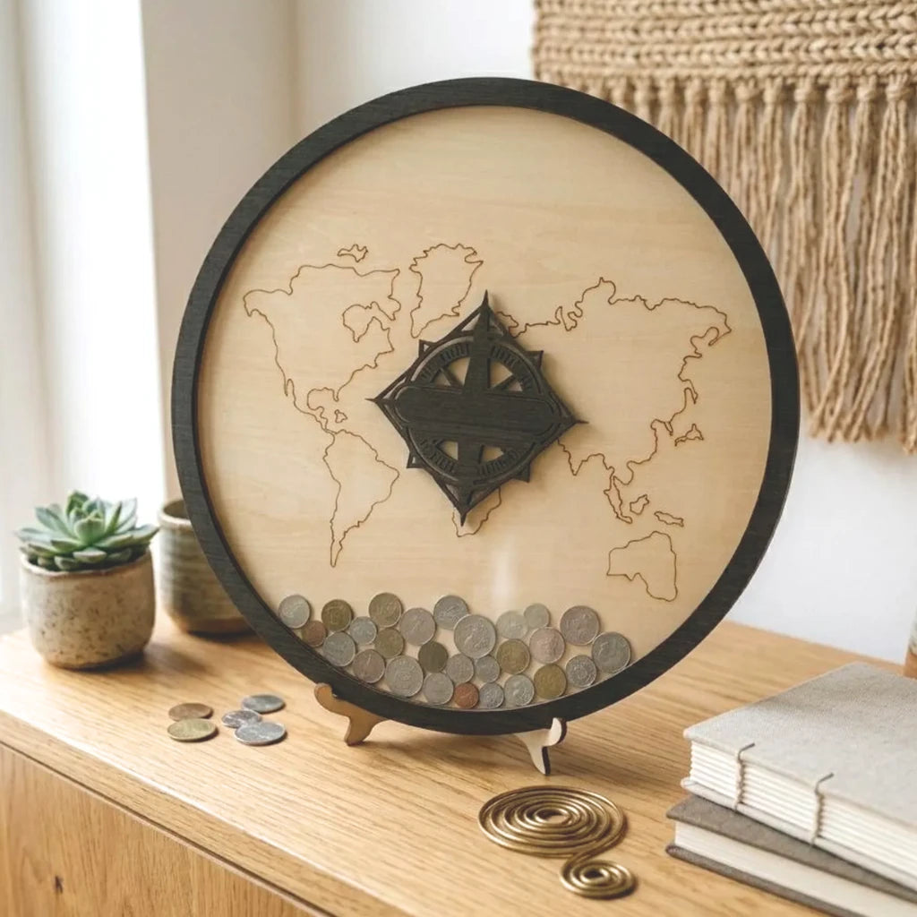Wolrd Travel Money Box | Engravable
