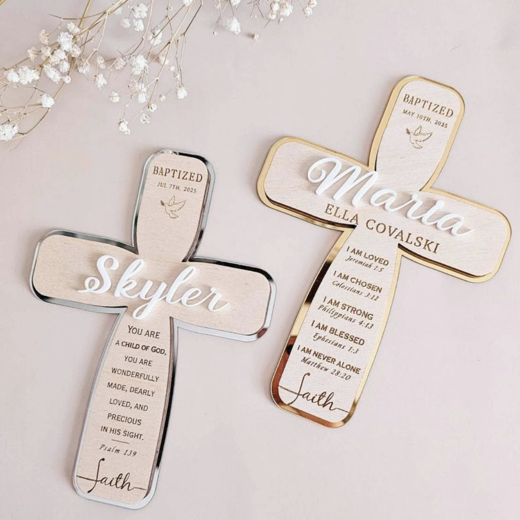 Custom Cross Keepsake | Baptized Baby Gift