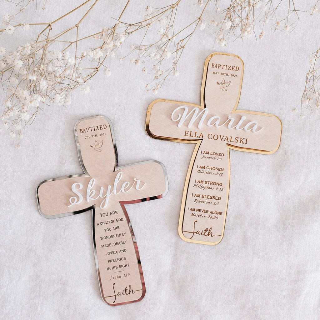 Custom Cross Keepsake | Baptized Baby Gift