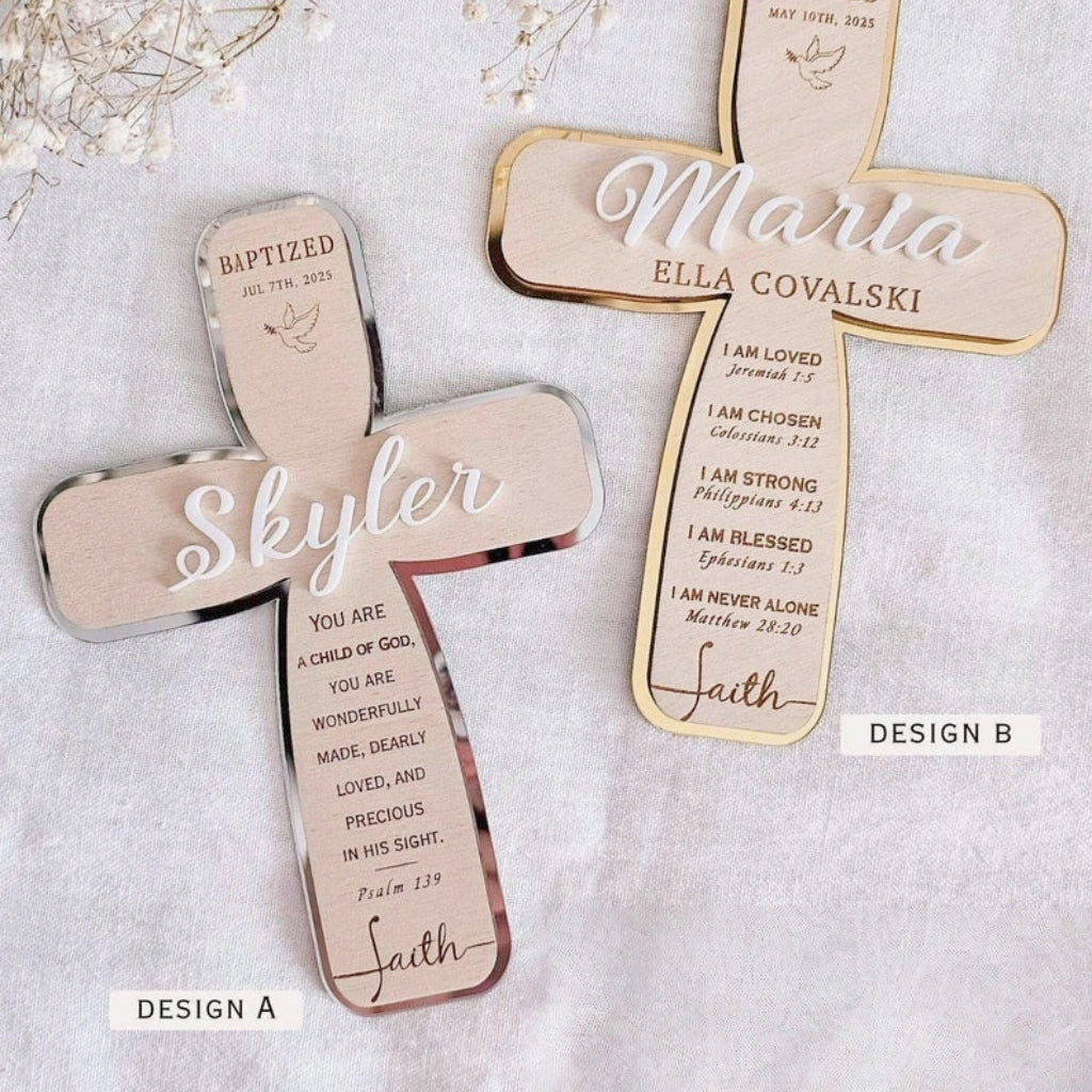 Custom Cross Keepsake | Baptized Baby Gift