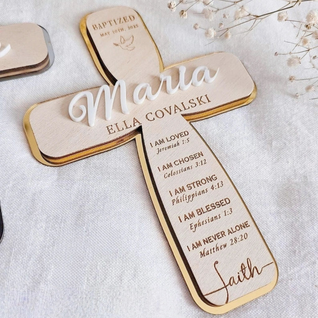 Custom Cross Keepsake | Baptized Baby Gift