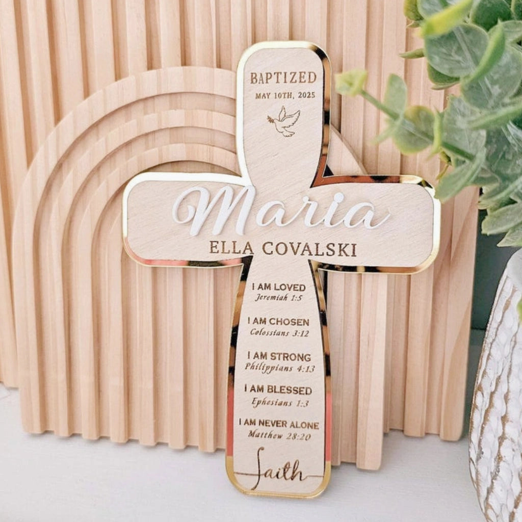 Custom Cross Keepsake | Baptized Baby Gift