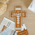 Custom Football Themed Baptism Cross