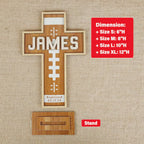Custom Football Themed Baptism Cross