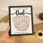 Baseball Dad With Kids Name Sign