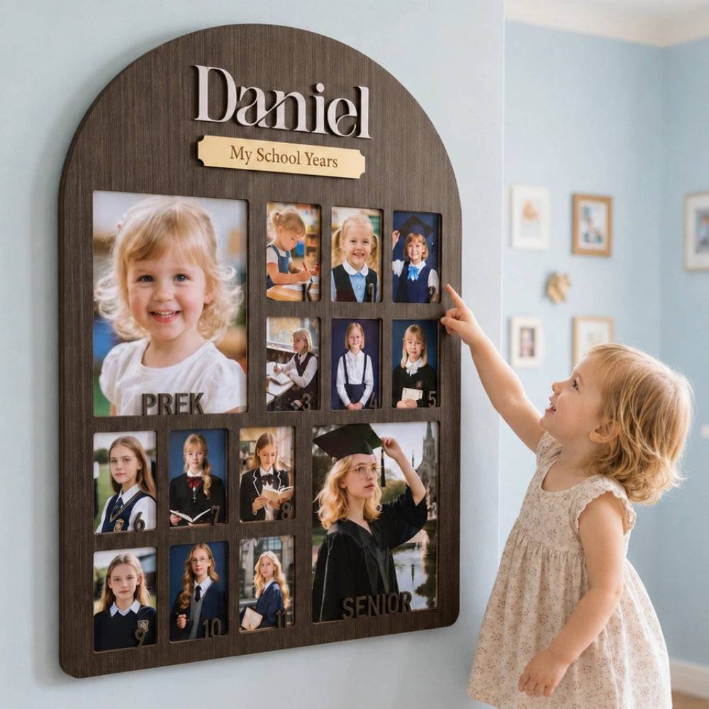Personalized School Year Picture Board with Wall Hanger