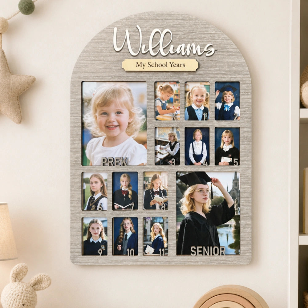 Personalized School Year Picture Board with Wall Hanger
