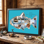 Custom Wood Fishing Photo Collage | Gift for Dad