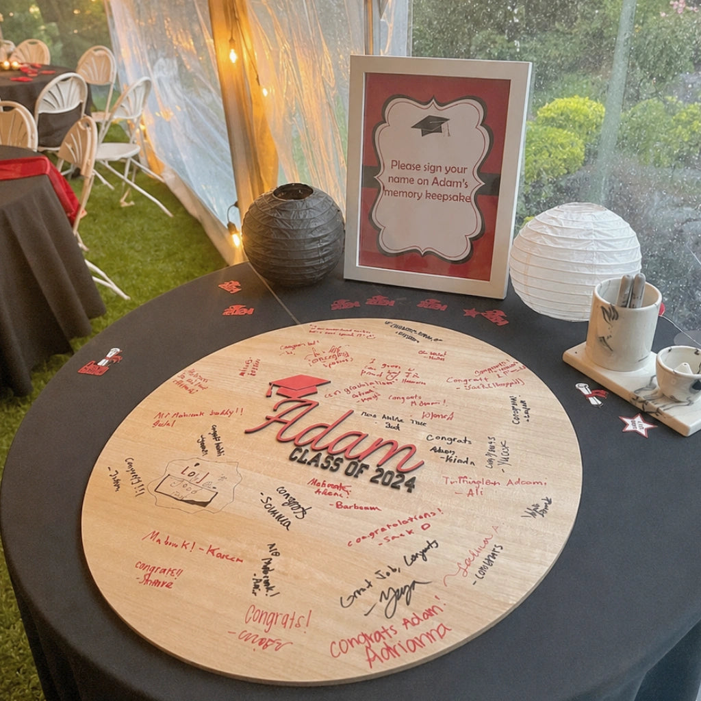 Wood Signature Sign for Graduation Party