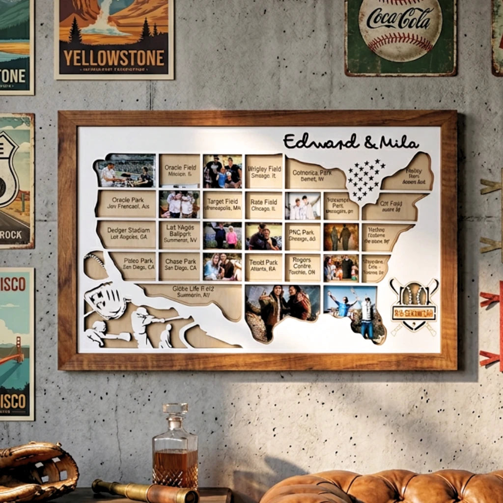 MLB Stadium Tracker Photo Frame