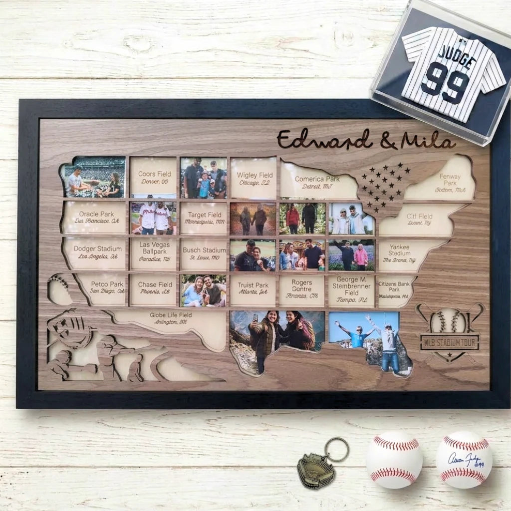 MLB Stadium Tracker Photo Frame