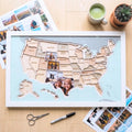 USA-Fotokarte aus Holz