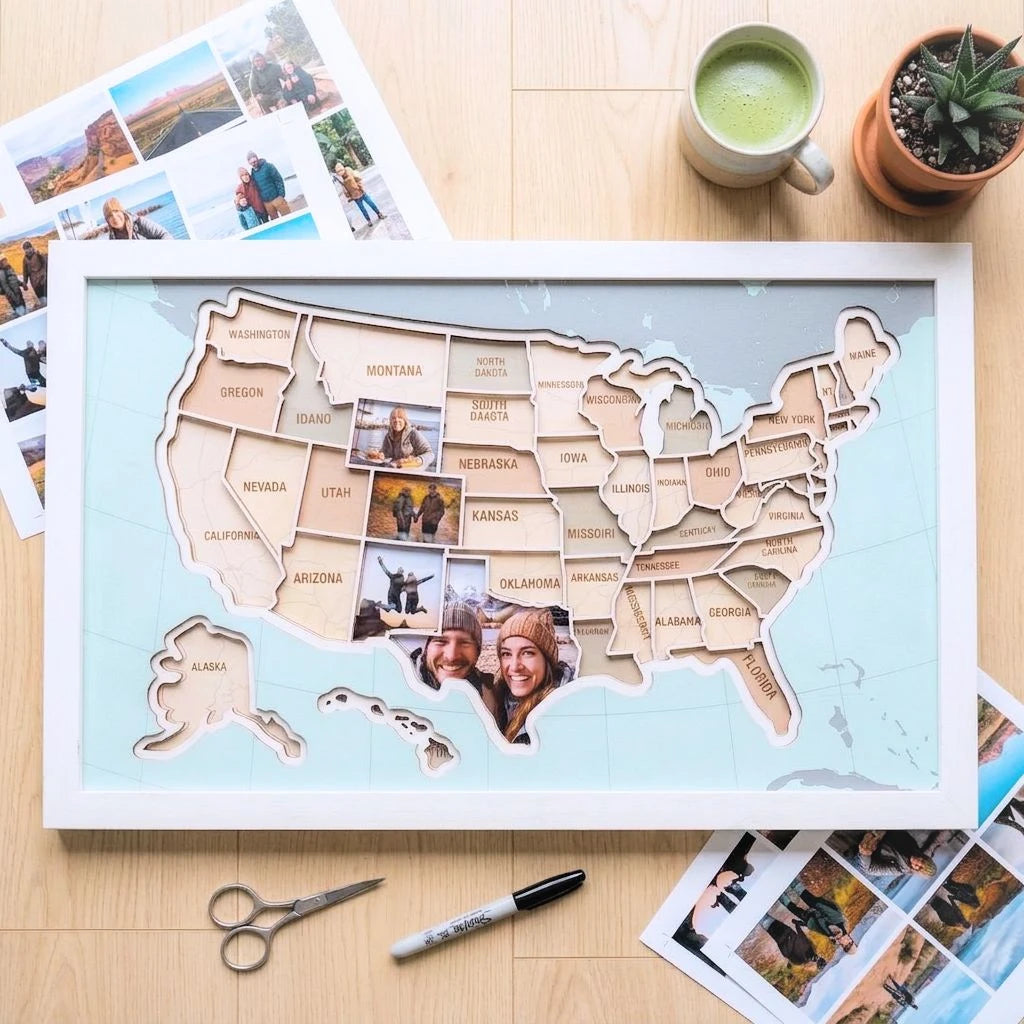 Wooden USA Photo Map