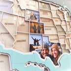 USA-Fotokarte aus Holz