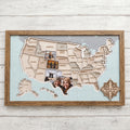 Personalized Wooden USA Photo Map with Frame