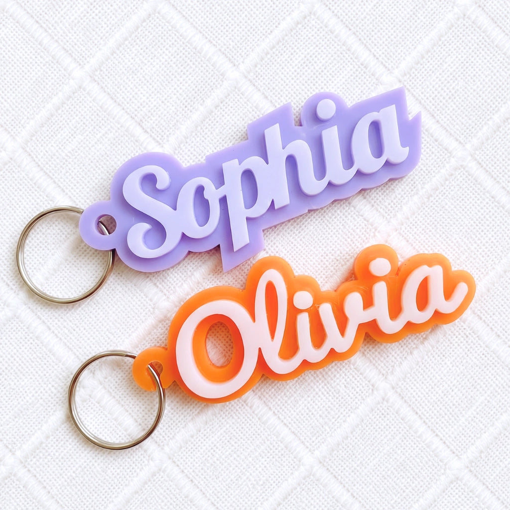Custom Name Keychain or Magnet | Acrylic Color