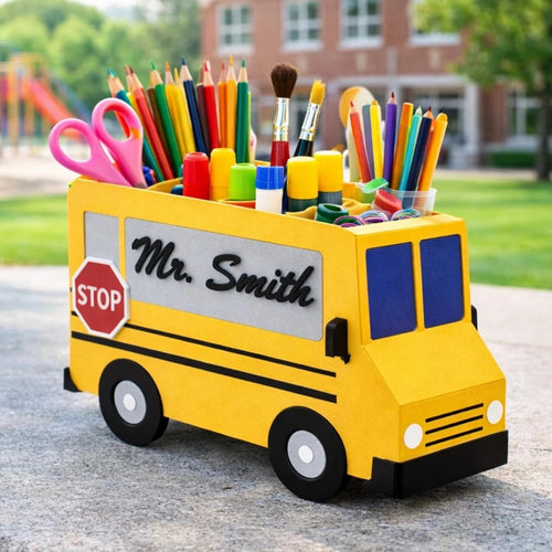 School Bus Pen Holder | Customizable