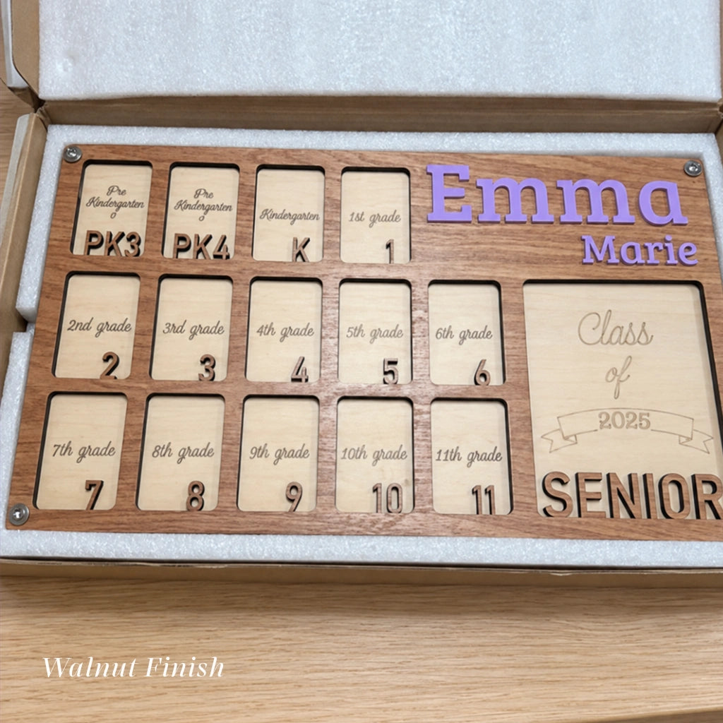 Personalized Wooden School Years Frame | Custom Layout