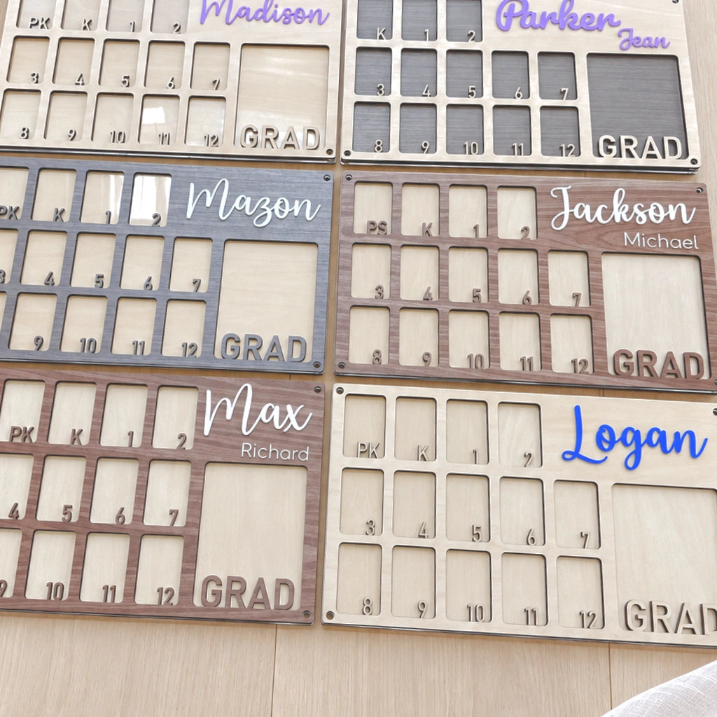 Personalized Wooden School Years Frame | Custom Layout