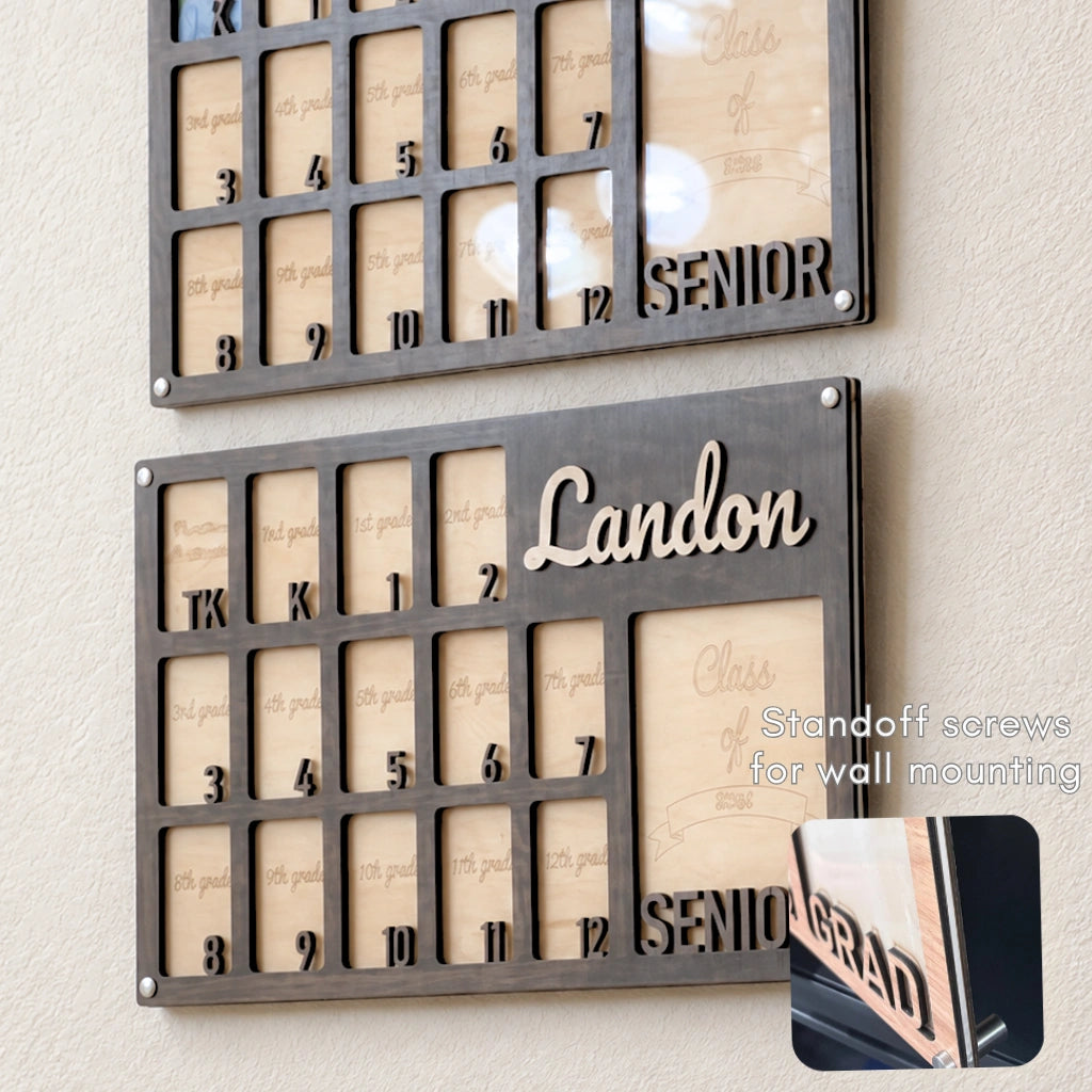 Personalized Wooden School Years Frame | Custom Layout