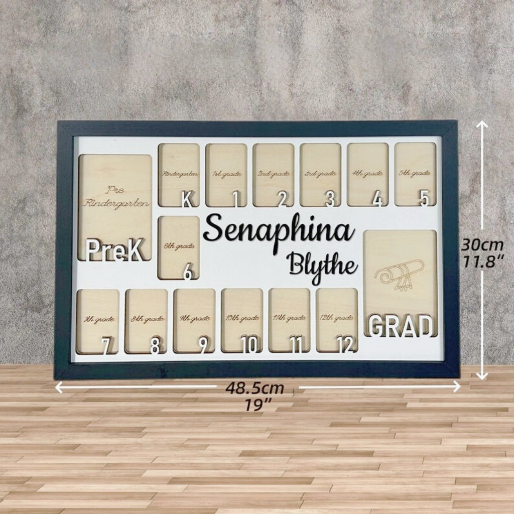 Framed PreK to Grad School Photo Display