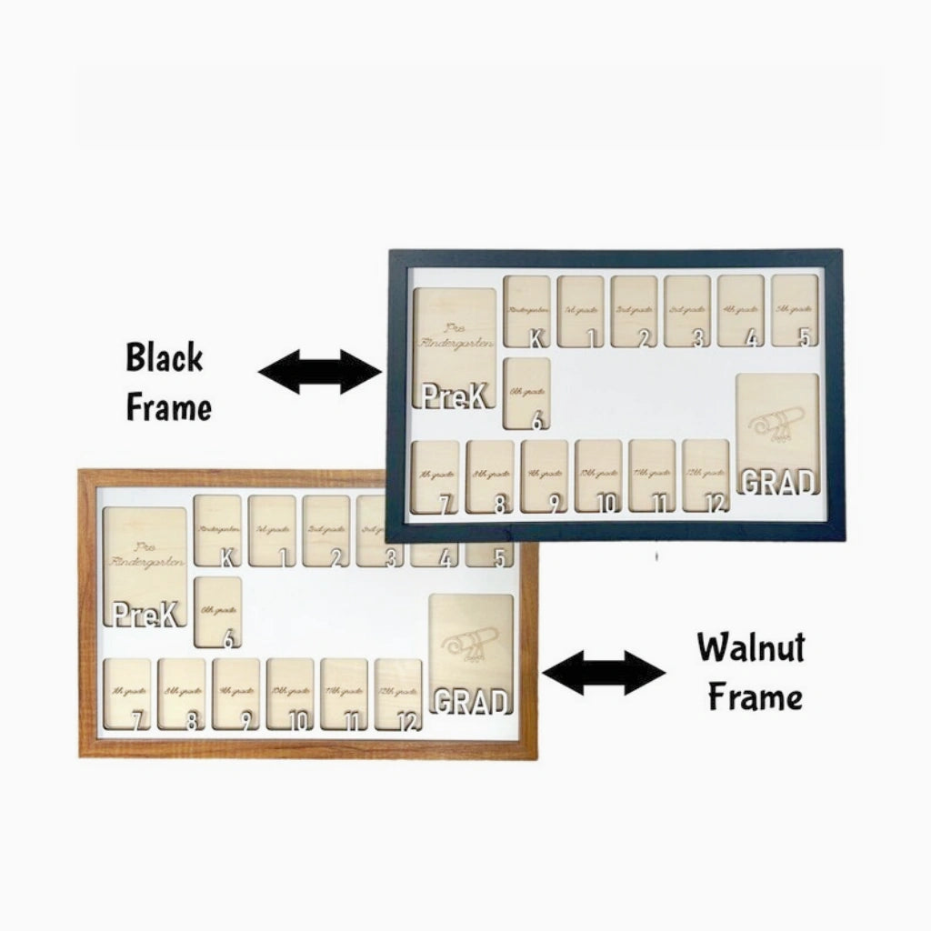 Framed PreK to Grad School Photo Display
