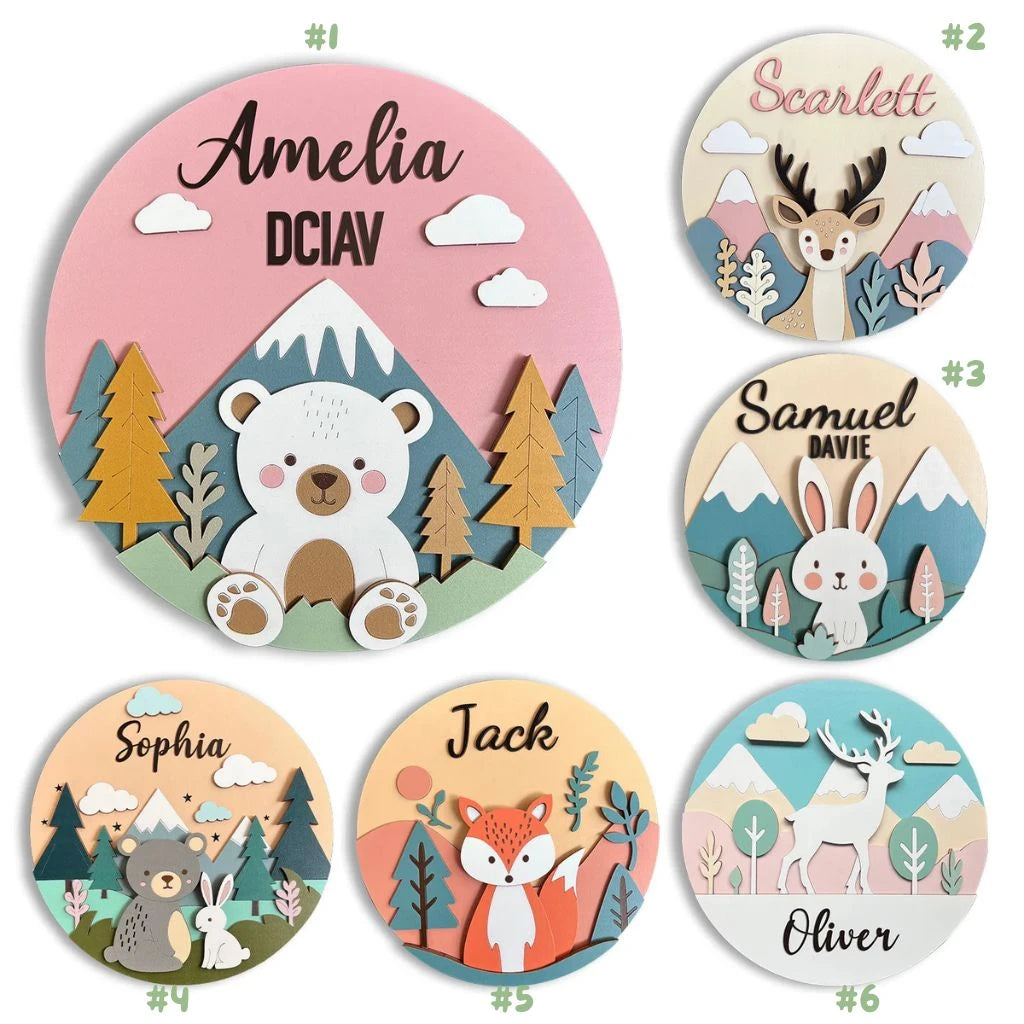 Woodland Animal Name Sign | Fox