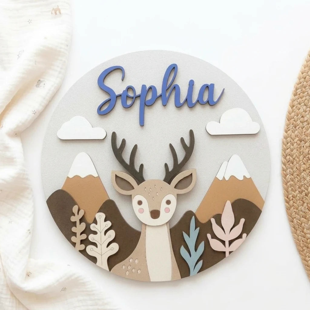 Woodland Animal Name Sign | Deer