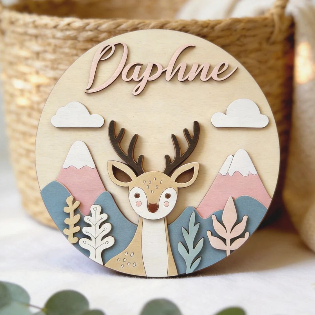 Woodland Animal Name Sign | Deer