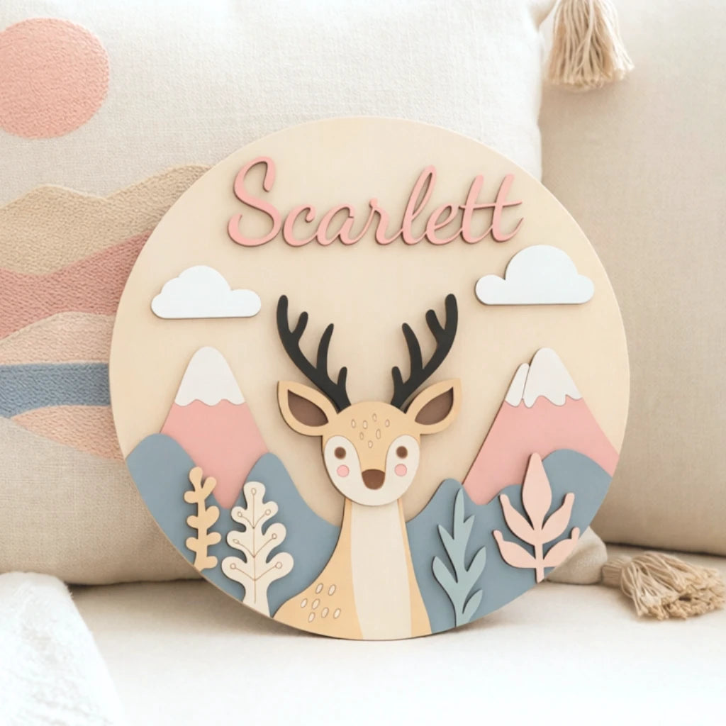 Pancarte Nom Animal de la Forêt | Cerf