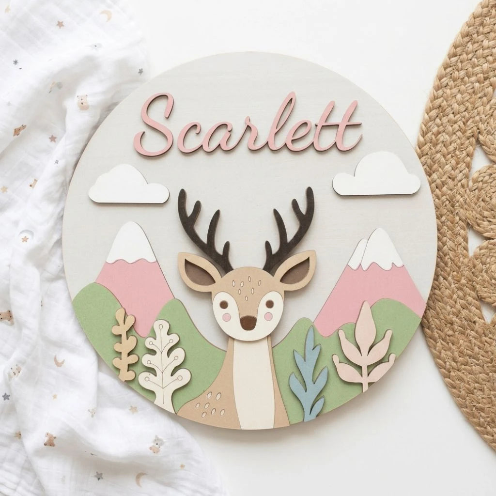 Woodland Animal Name Sign | Deer