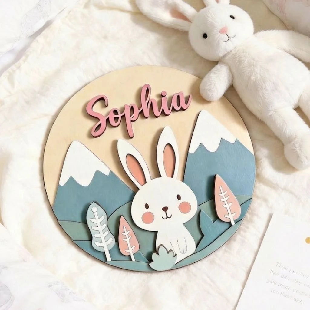 Woodland Animal Name Sign | Rabbit