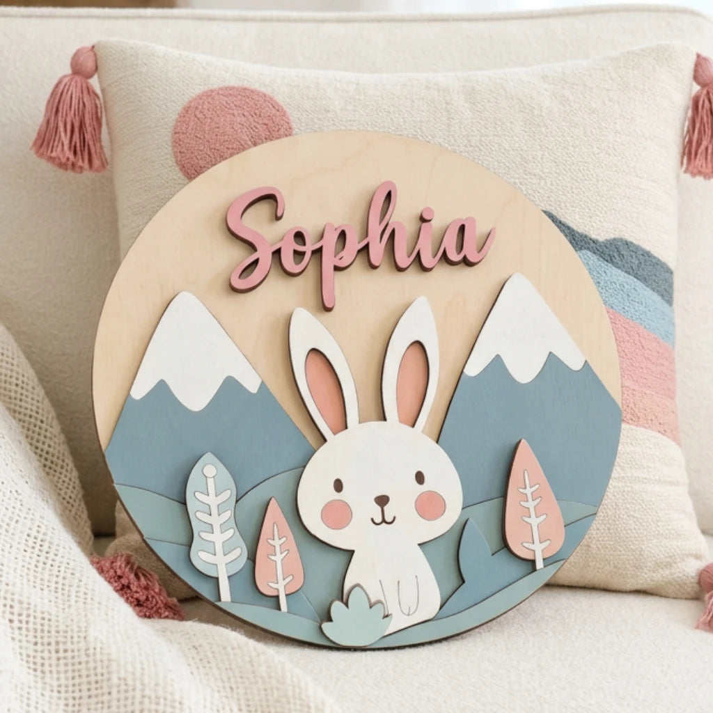 Woodland Animal Name Sign | Rabbit