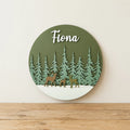 Forest Nature Deer Name Sign