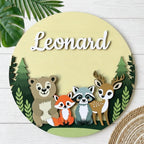 Panneau de nom d'animal des bois