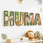 Safari Wooden Name Letters | Nursery Wall Decor