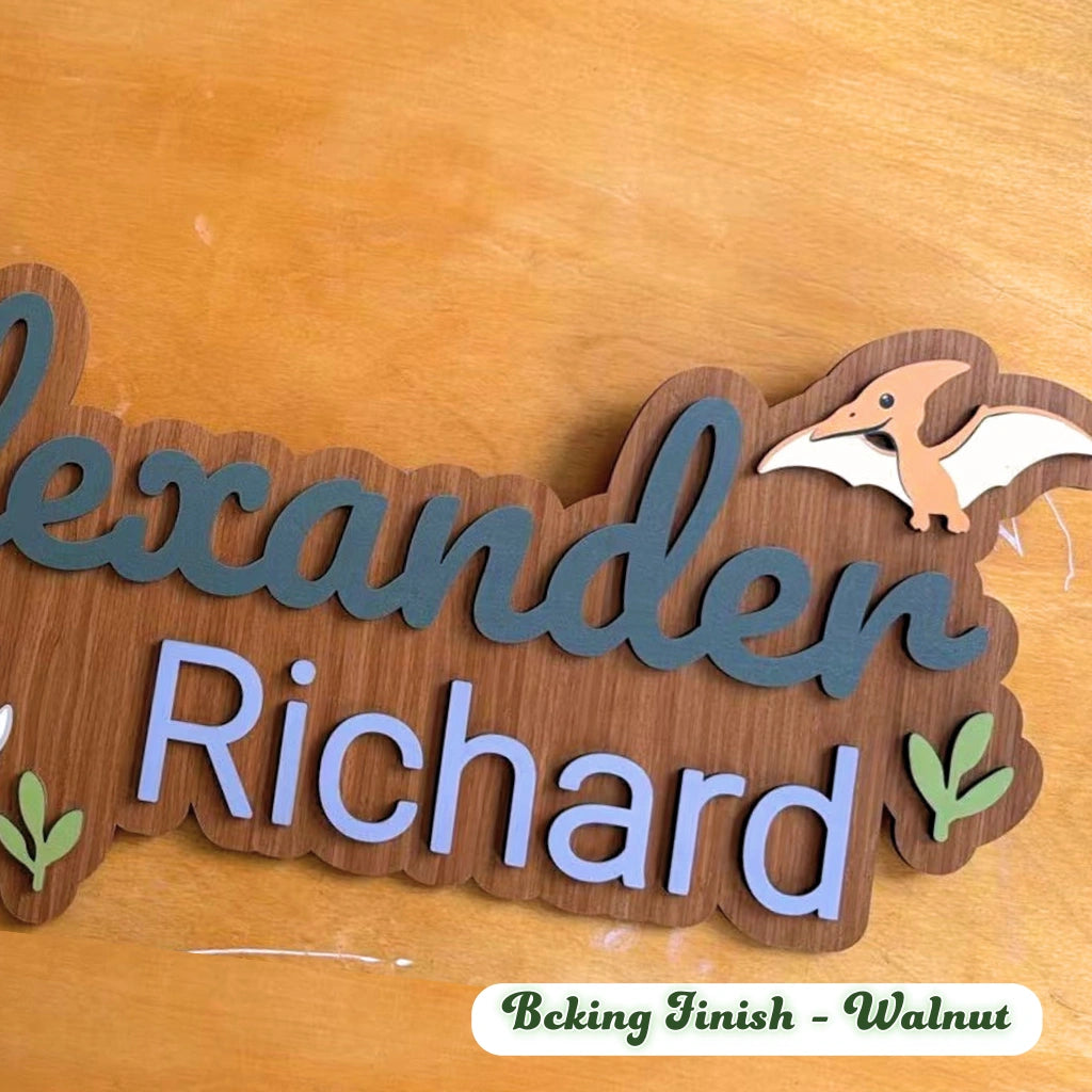Personalized Dinosaur 3D Name Sign