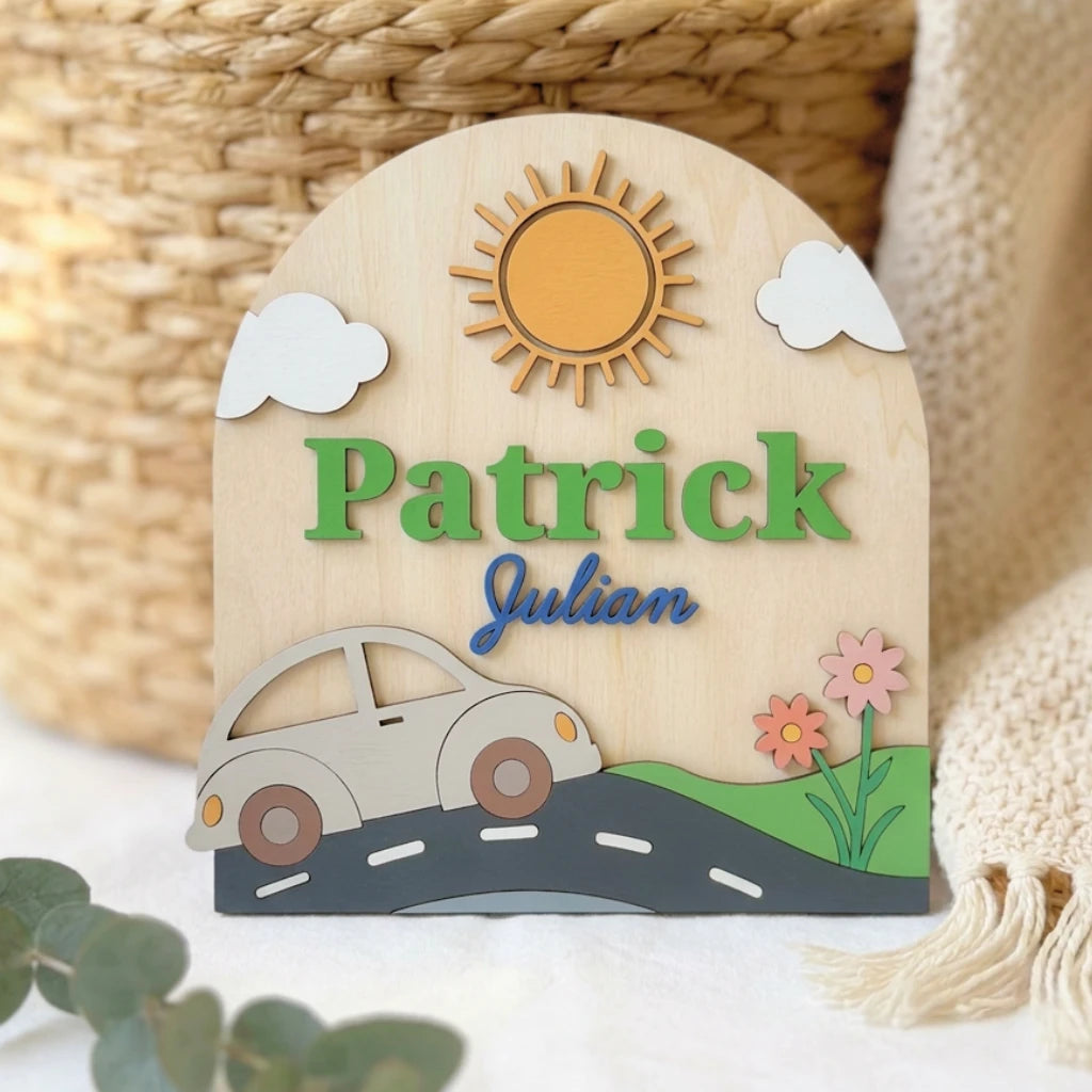 Car Nursery Name Sign