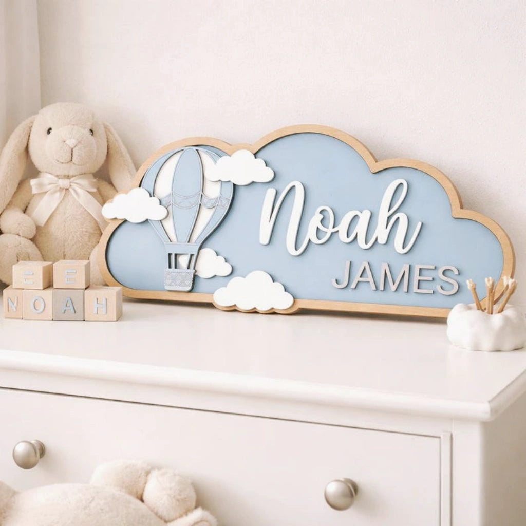 Hot Air Balloon & Cloud Nursery Sign