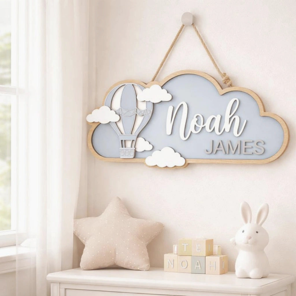 Hot Air Balloon & Cloud Nursery Sign