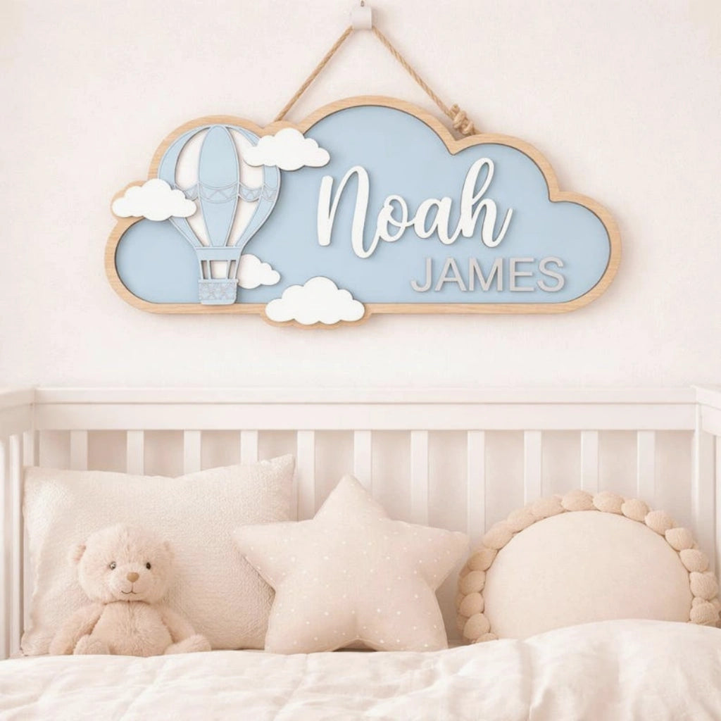 Hot Air Balloon & Cloud Nursery Sign