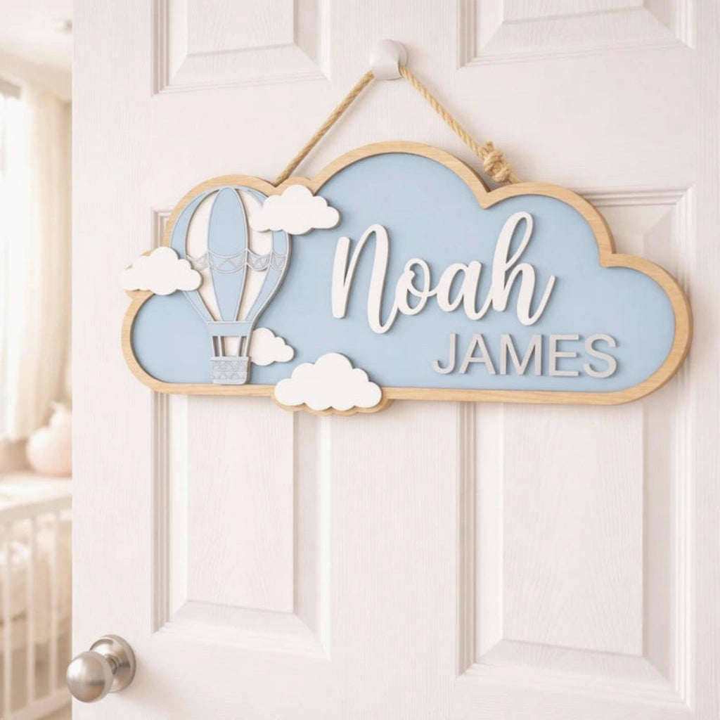Hot Air Balloon & Cloud Nursery Sign