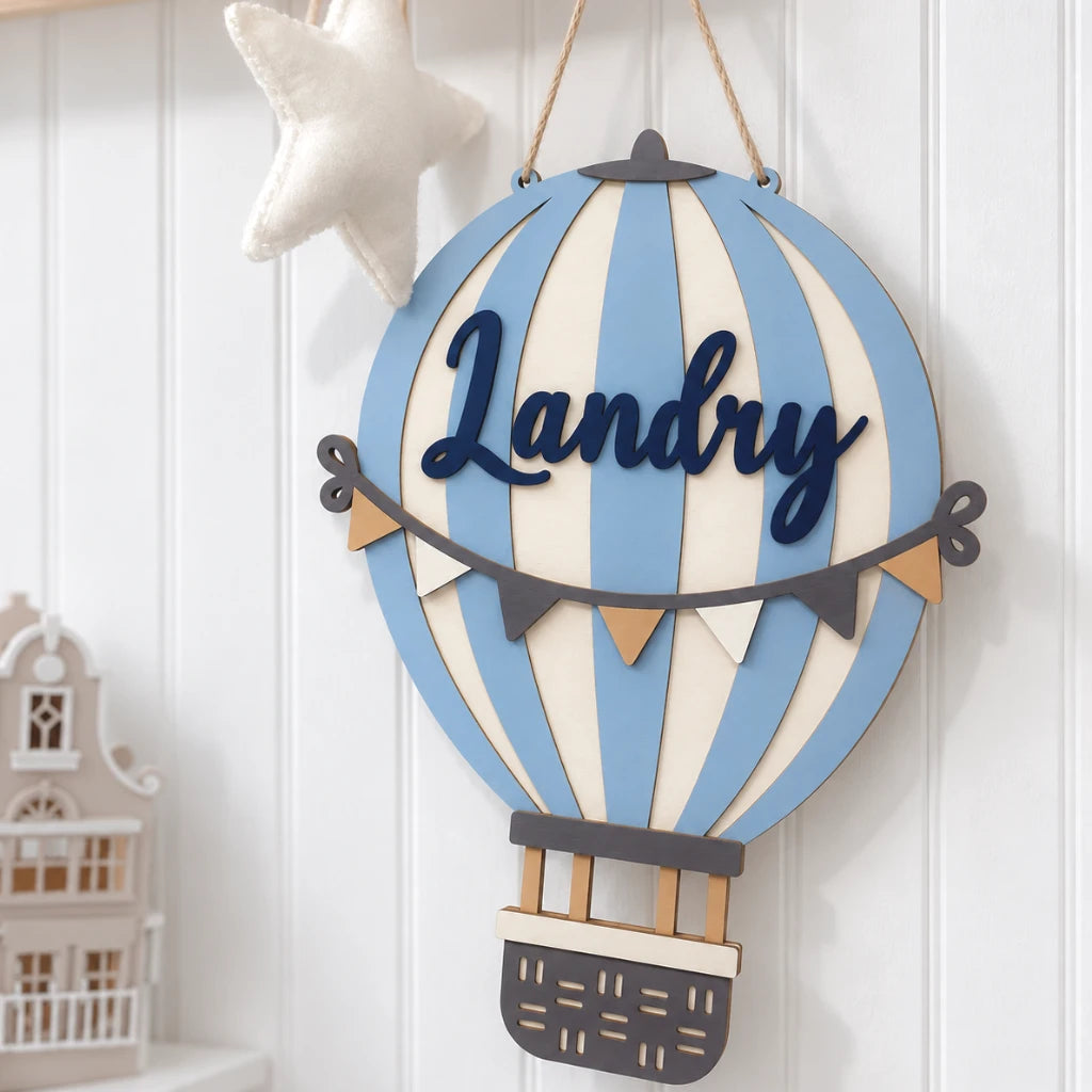 Personalized 3D Wooden Hot Air Balloon Decor