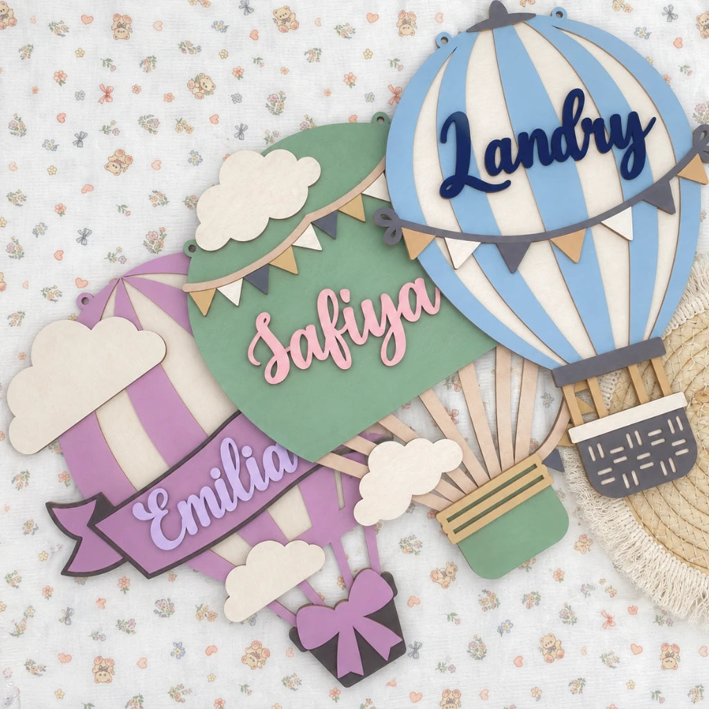 Personalized 3D Wooden Hot Air Balloon Decor