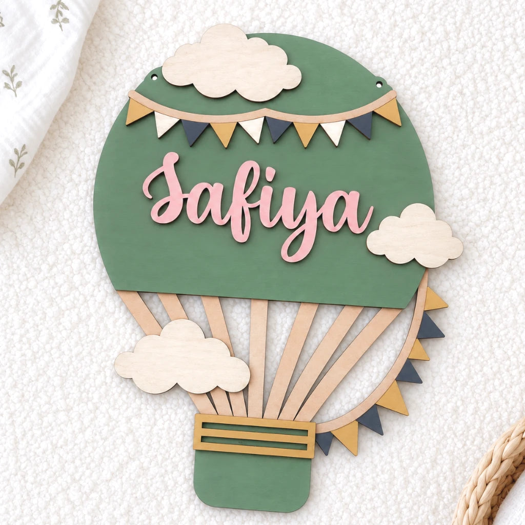 Personalized 3D Wooden Hot Air Balloon Decor
